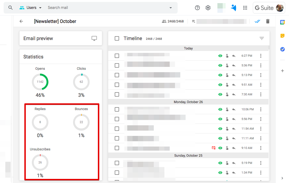 Response, bounce and unsubscribes tracking in NetHunt CRM