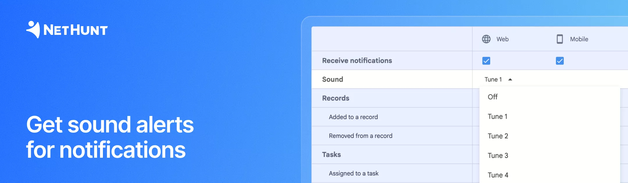 NetHunt CRM - Sound Alerts for In-App Notifications