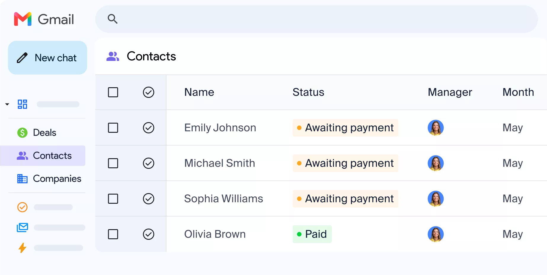Screen - NetHunt CRM with Google Contacts