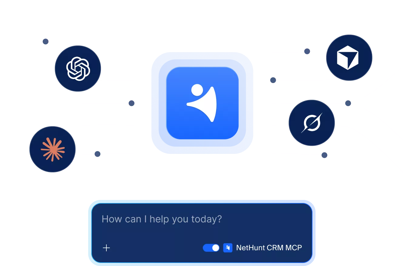 NetHunt AI CRM: Ai Assistant updating a deal in the sales pipeline.